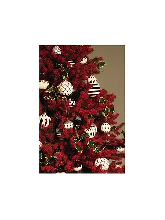 ALESSI | Weihnachtsbaumkugel 2-tlg. 6cm Weiss/Rot | 